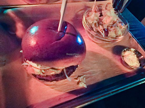 Vegan Seitan and Soy Cheeseburger at Shuffle Pub at Shuffle Pub in Tel Aviv