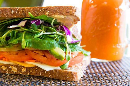 Sunshine Garden with hummus sandwich at Smoothie Fresh Cafe in St Augustine