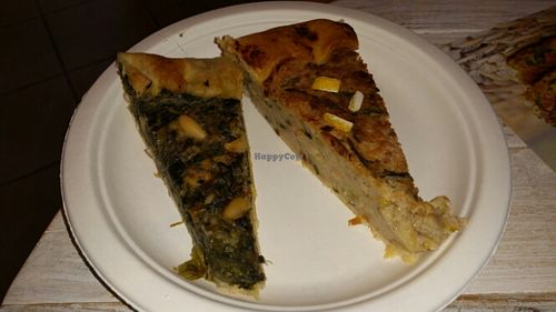 Amazing quiches  at Sapori Vegani in Florence