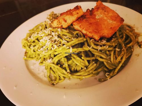 Tallarines verdes con milanesa de tofu at Muya Vegan Cafe - Maybe closed in Trujillo