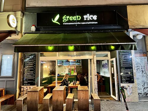 outside at Green Rice in Berlin