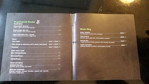 menu at Nabo Sushi and Wok in Virum