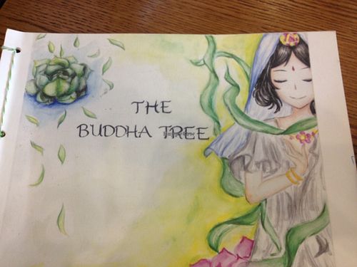 menu cover at The Buddha Tree in Shanghai