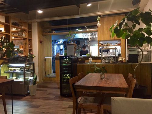 the kitchen  at Veg Out in Kyoto