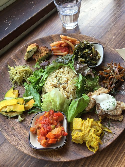 Sample platter (can't remember the actual name of the dish), which also came with a cup of soup. at Veg Out in Kyoto