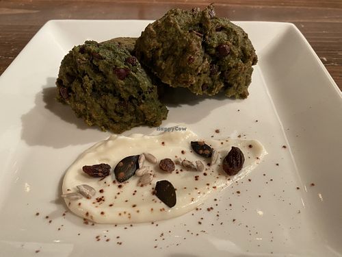 Matcha and chocolate chip muffin  at Veg Out in Kyoto