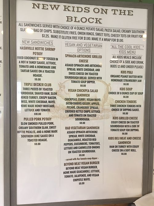 Vegan menu options  at Small Town Sandwich Shop in Spring Lake