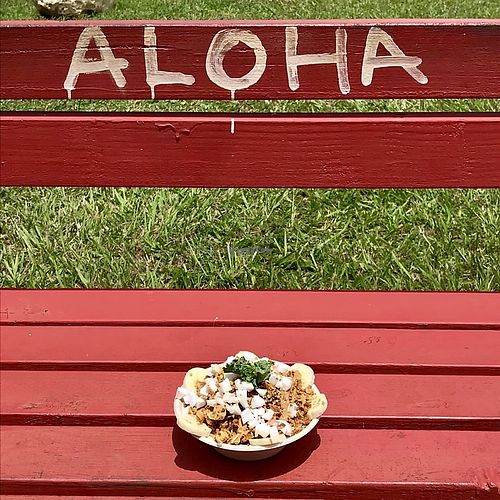 Plenty of seating! She has 10 shaded picnic tables at Kalalea Juice Hale in Anahola