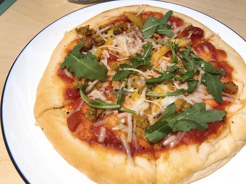 Omnipork curry pizza at Green Common Kind Kitchen - Nan Fung Place in Hong Kong Island