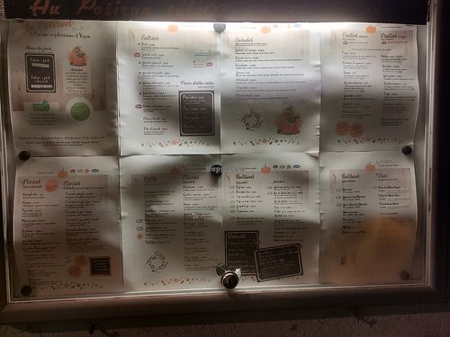 Menu at Au Potiron in Strasbourg