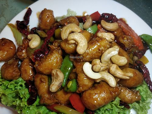 kung po styled diced chicken at Supreme Vege 善心缘 - Bras Basah in Central Singapore