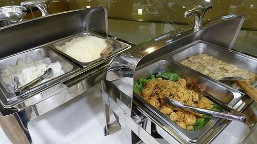 noodle,  rice and mock chicken at Supreme Vege 善心缘 - Bras Basah in Central Singapore