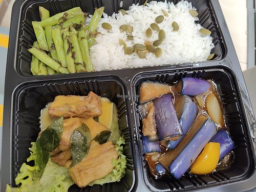 Bento rice set - take away. at Supreme Vege 善心缘 - Bras Basah in Central Singapore