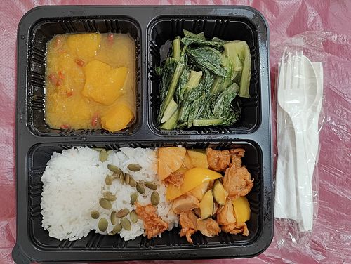 Bento set for dinner on Day 3 of retreat at Supreme Vege 善心缘 - Bras Basah in Central Singapore