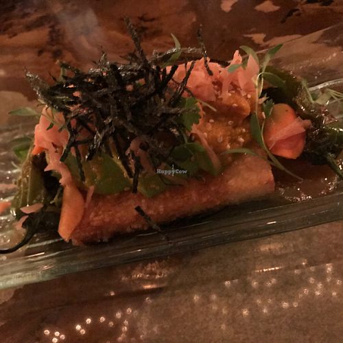 Special sushi rice dish with pickled carrots  at Avant Garden in New York City