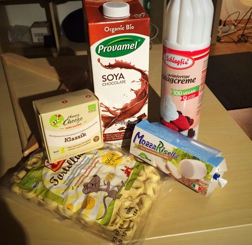 some goodies! first time i have found vegan tortellini  at We Love Vegan in Dresden