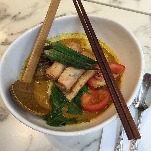 Laksa noodles at OVOCafe - Central in Hong Kong Island