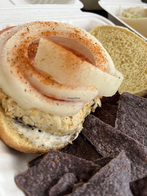 Vegan crab cake sandwich   at Real Raw Organics in Ocean City