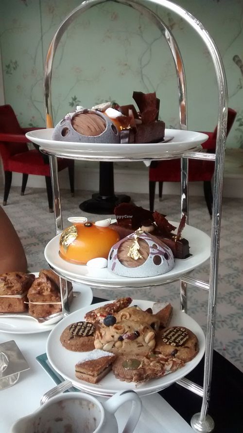 Nice presentation of pastries at Shangri-La Hotel - La Bauhinia in Paris