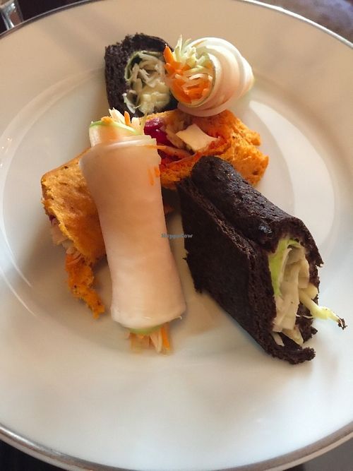 Savory offers at the vegan afternoon tea; Shangri-La Paris at Shangri-La Hotel - La Bauhinia in Paris