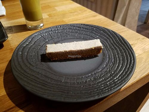 A sample slice of 'Carrot & Coconut' cake  at Vegan Gorilla in Nice