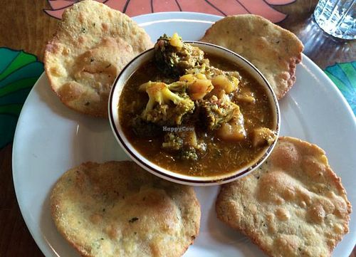 bhaji puri yum 5/21/14 at Annapurna's World Vegetarian Cafe - UNM in Albuquerque