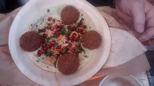 Hummus with falafel at Mango Vegan Street Food - Powisle in Warsaw