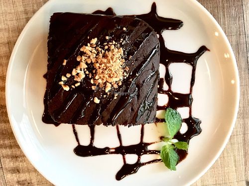 Vegan brownie at Brown Poodle in Penang