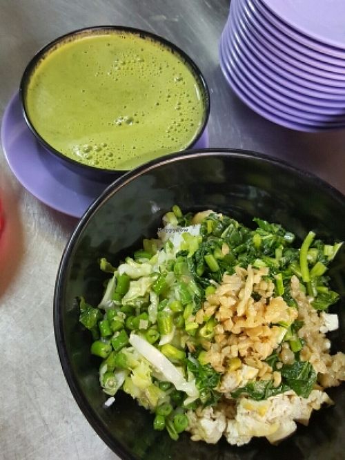 hakka thunder rice at Fortune Tree Vegetarian Food Stall in Central Singapore