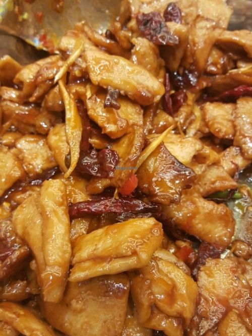 宫保素鱼片 at Fortune Tree Vegetarian Food Stall in Central Singapore