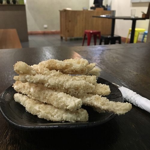 salt and pepper oyster mushrooms  at Vegeme in South Brisbane