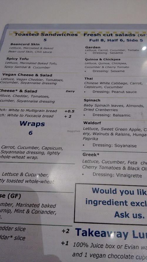 Wraps at Peace Cafe in Central Singapore