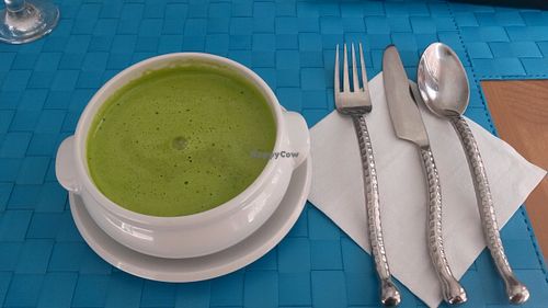raw spinach soup at El Karmem in Malaga