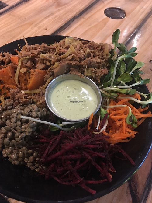 Jackfruit pulled pork - sooooo good!  at Panthere Verte - Queen Mary in Montreal