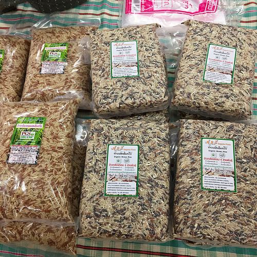 local organic rice at Organic Farmers' Market Chiang Mai in Chiang Mai