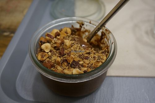 Crème au chocolat & noisettes torréfiées. at Le Veganovore in Paris