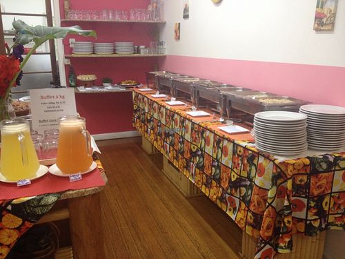 Buffet line at Trigais in Caxias Do Sul