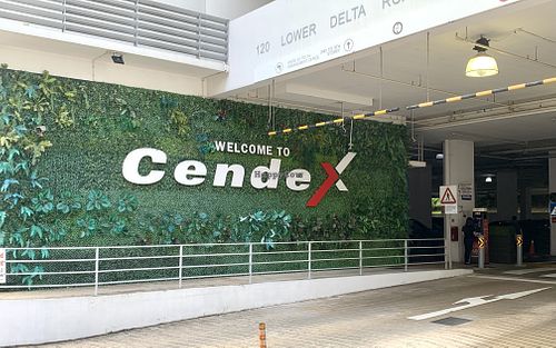 Carpark entrance   at Friendly Vegetarian Food Stall in Central Singapore