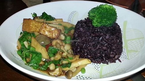 khao kaprao hed fried mushroom at Broccoli Revolution - Sukhumvit Rd in Bangkok