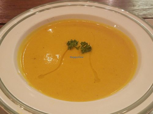 Pumpkin soup at Broccoli Revolution - Sukhumvit Rd in Bangkok