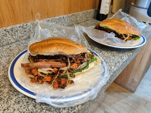 The tortas are quite large, we made two meals out of them.  at Gatorta - Food Stand in Mexico City