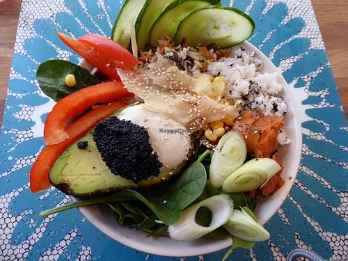 rafael bowl with sushirice, aioli and more at Video Video in Copenhagen