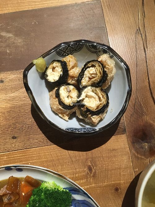 Recommended yam and tofu side dish  at Tzung Yě Shū Shí - Vegan Ramen in Hsinchu