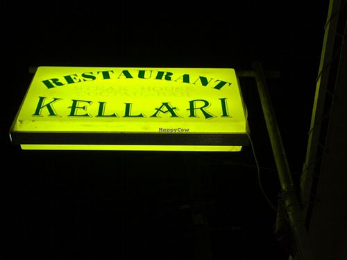 The restaurant sign at Kellari in Crete