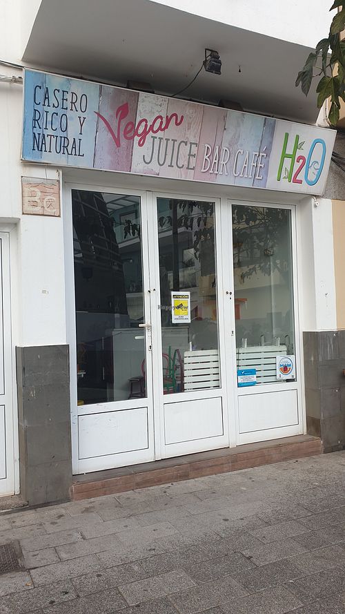 Outside at H2O Juice Bar & Vegan Cafe in Fuerteventura