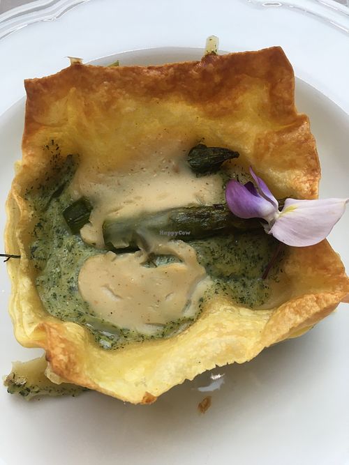 Asparagus and spring herb lasagne at Il Cardo e l'Ortica in Mondovi