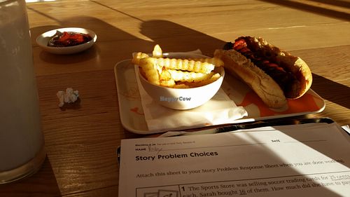 kid's meal: hot dog and fries at Next Level Veggie Grill - Hawthorne in Portland