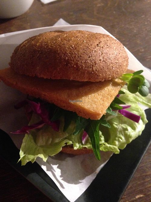 Tofu burger at Hourglass in Nagoya