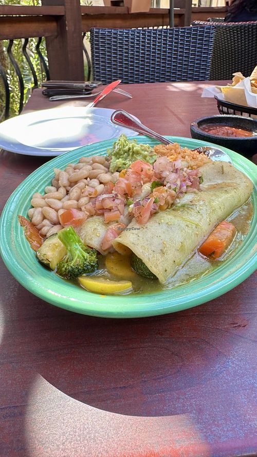 Veggie Enchiladas with “pinto” beans  at La Casa Restaurant in Sonoma
