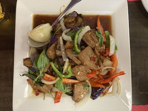 Mock duck and spicy eggplant   at Thai Thai in Fallbrook